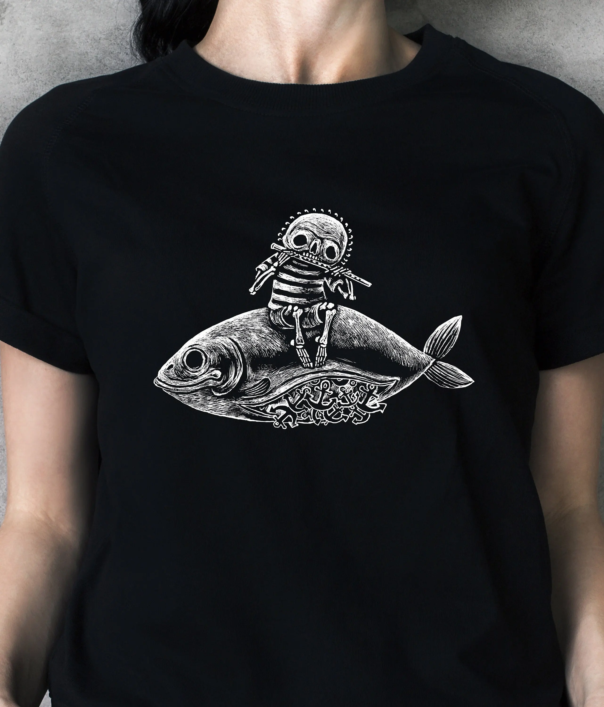 Camiseta de arte marino, diseño popular único, socio gótico, Top gótico, calavera, marinero, esqueleto, vela Original