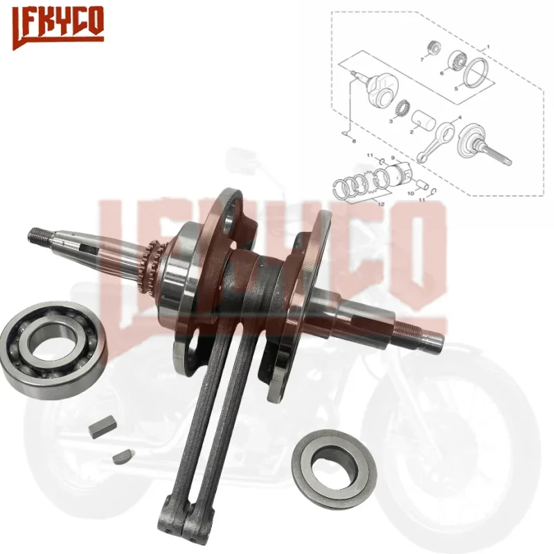 Zespół korbowodu wału korbowego motocykla dla Yamaha XV250 Virago XV 250 QJMOTOR QJ250H QJ250J QJ250L 2V49 Moto części silnika