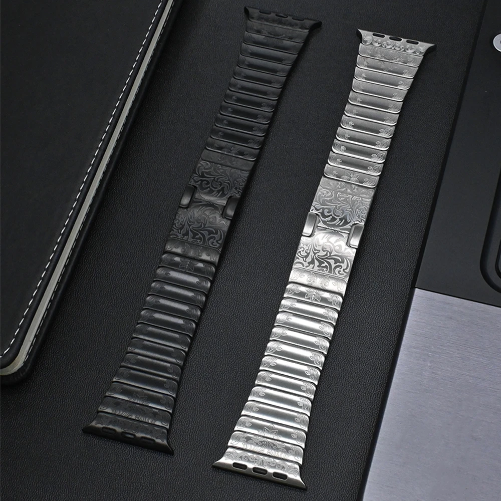 Link Bracelet For Apple Watch Ultra 2 1 49mm 45mm 44mm 42mm Luxury Metal Band For iWatch Series 9 8 7 6 5 4 SE Luxury Bracelet