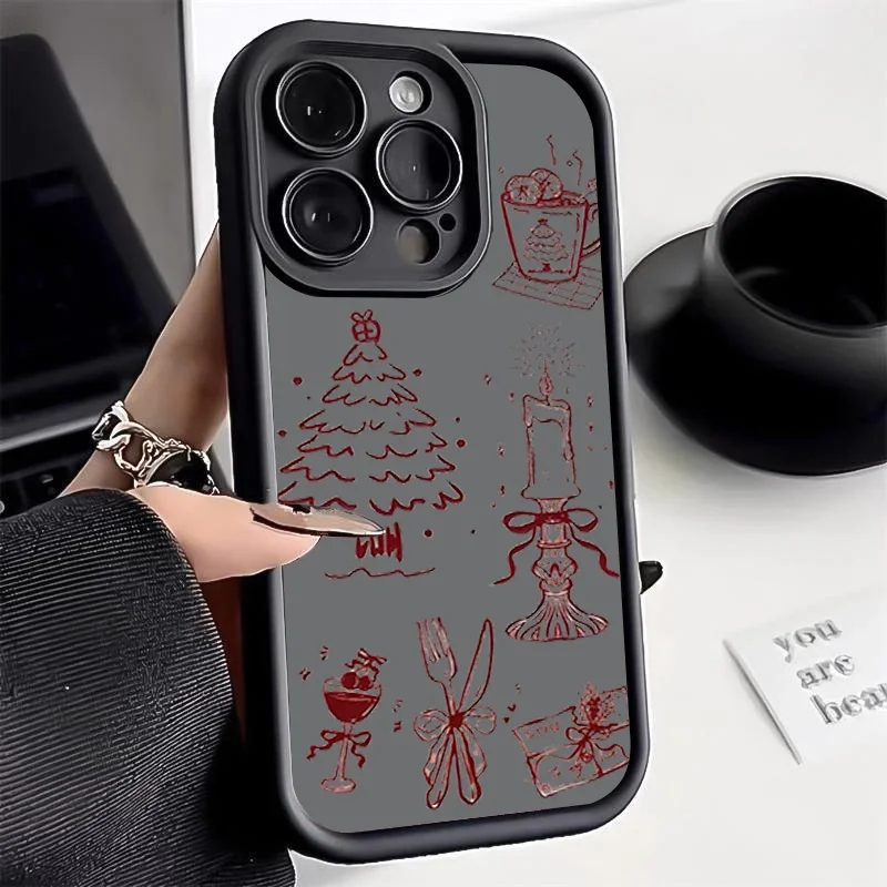 INS Xmas decorations case for SAMSUNGA03s/A04e/A05s/A10s/A22/A23/A24/A25 5G A31/A32/A34/A35/A50/A51/A52/A54 5G/A55 5G/A71/S24+