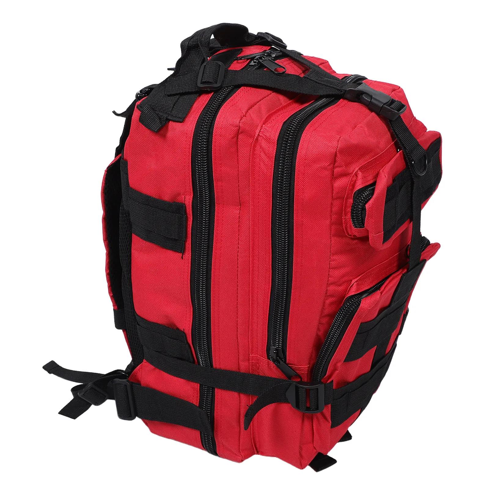 

Red Outdoor Tactical Backpack Oxford Cloth Large Capacity Hiking Camping Rucksack for Mountaineering Trekking Cycling Traveling