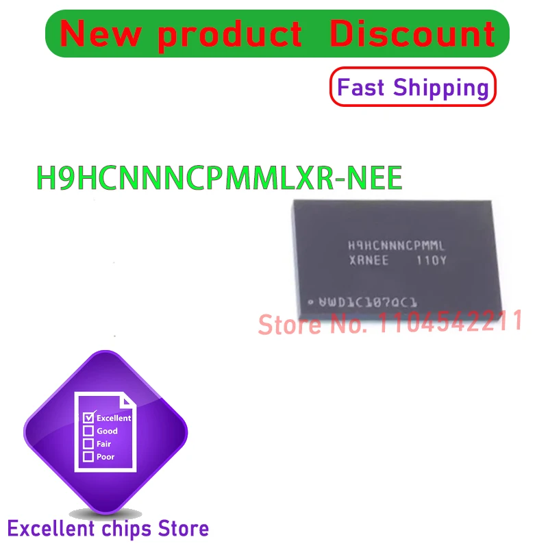 1~10pcs/lot New Original H9HCNNNCPMMLXR-NEE FBGA200 LPDDR4X 4266Mbps 4GB In Stock