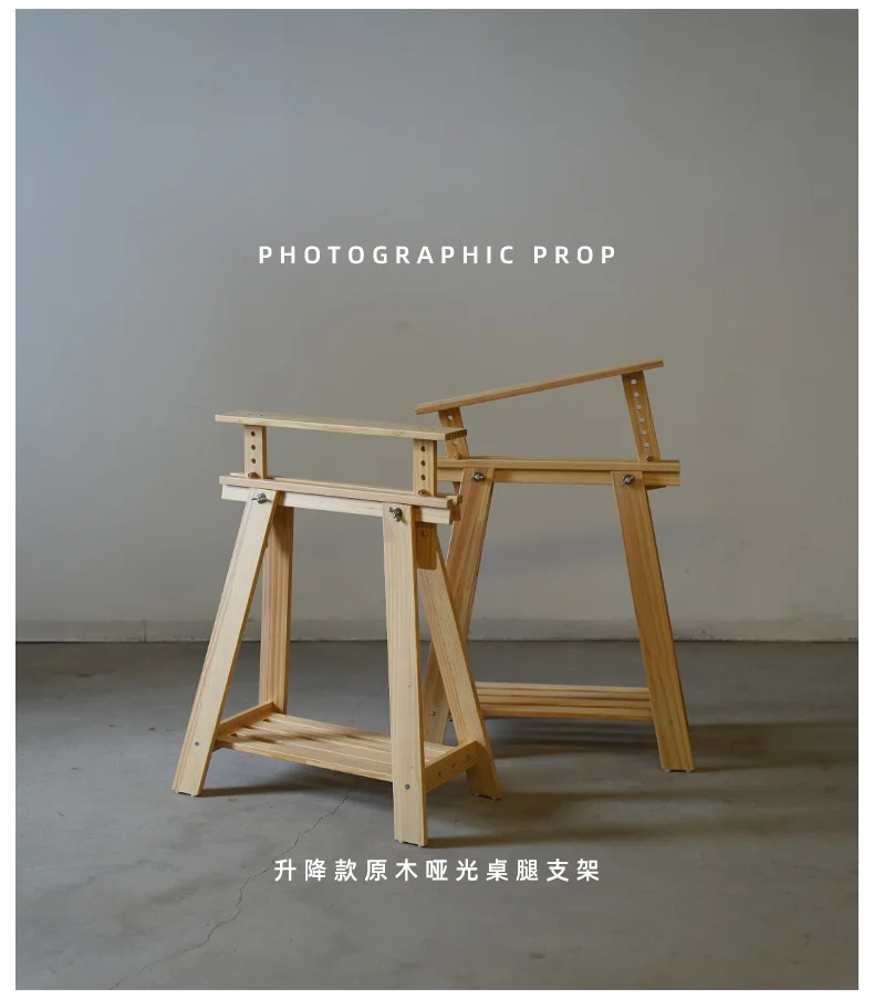 Rustic Wood Table Legs for Outdoor Photo Prop Stool Feet Vintage Workstation Base Industrial Photography Background Setting