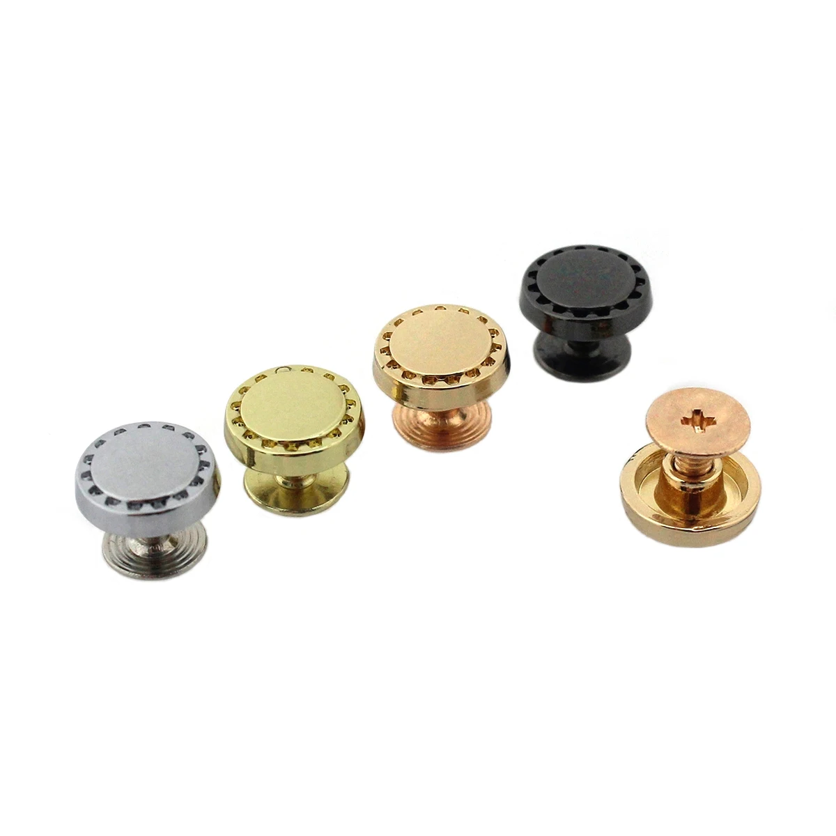 4pcs Metal New Style Round Shape Screw Back Rivets Studs Nail Stud for DIY Garment Leather Craft Belt Wallet Decoration Parts