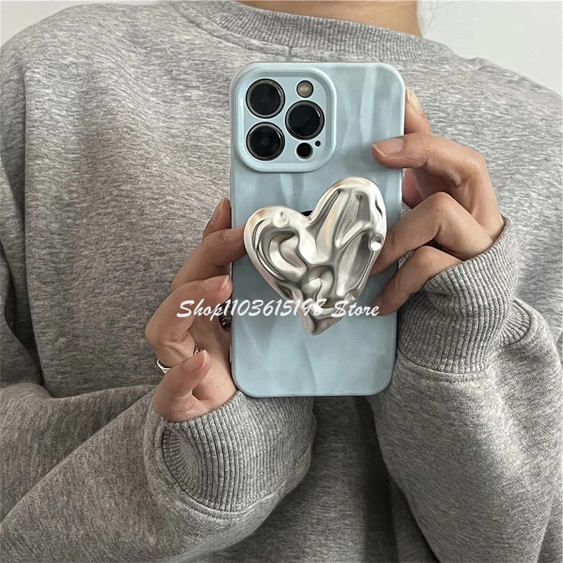 INS coreano lindo amor corazón teléfono Griptok soporte para iPhone 16 Samsung accesorios universales para teléfono soporte para teléfono agarre Tok soporte