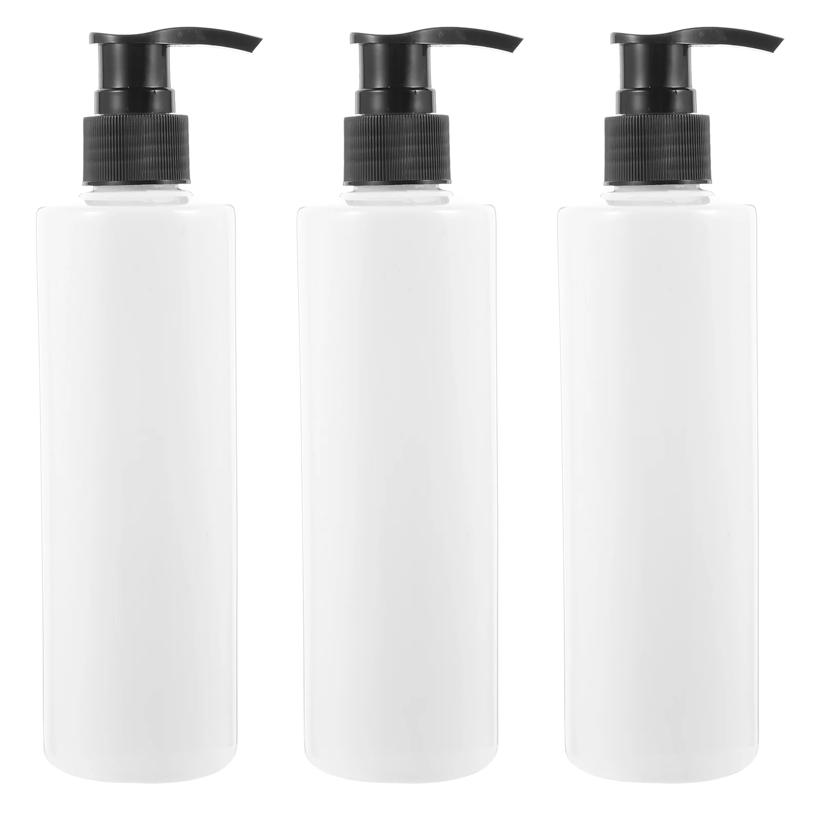 

3pcs 250ml Pump Bottles Empty Refillable Dispenser Bottles Portable Essential Oil Liquid Bottles for Home (White, Black