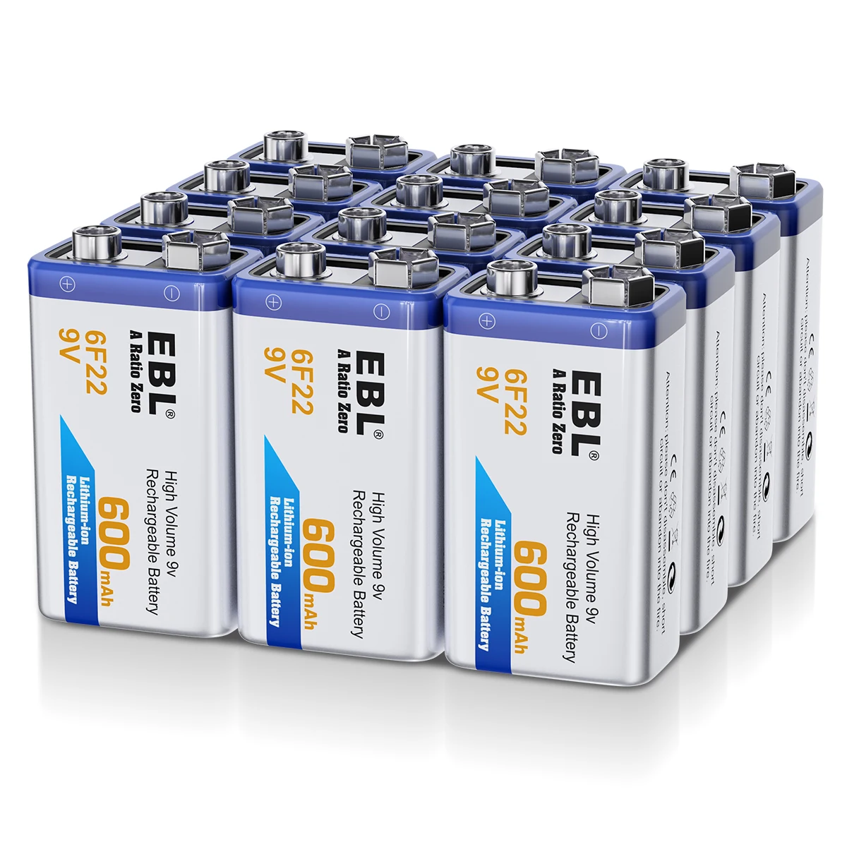 EBL 600mAh 9V بطارية قابلة للشحن 9 فولت 6F22 بطاريات ليثيوم أيون للعبة التحكم عن بعد ميكروفون اسلكية تخاطب مروحة #3