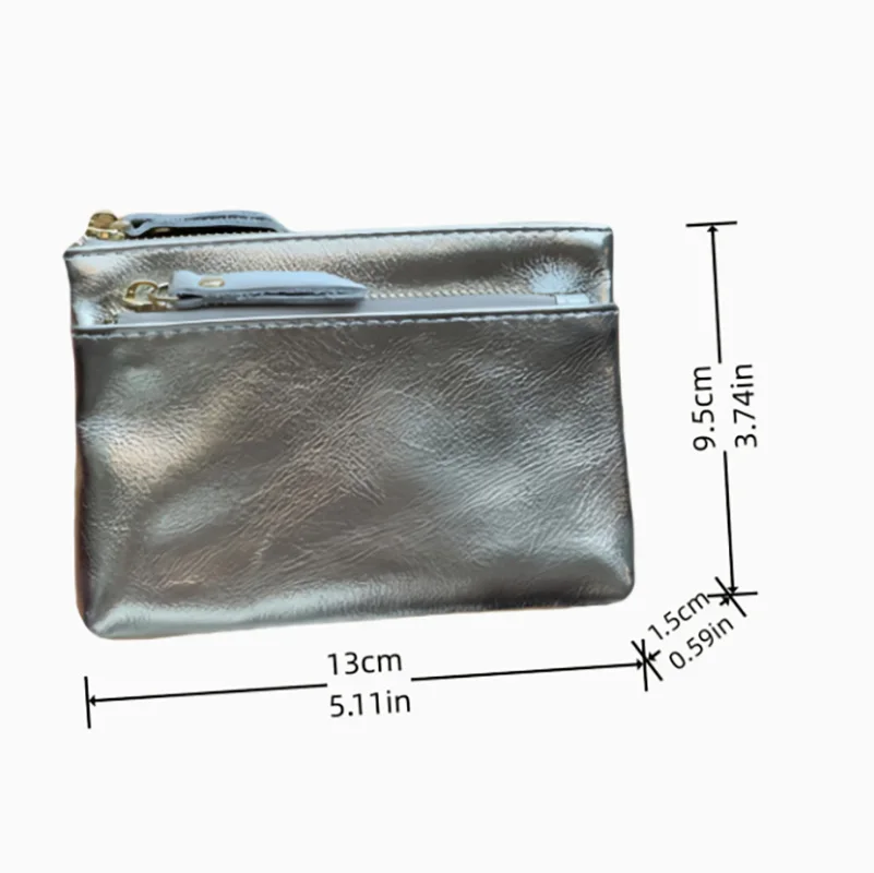 Neue Damenbrieftasche mit mehreren Reißverschlüssen, Kartenfächern und einem einfachen, vielseitigen Design in verschiedenen Farben, perfekt für Münzen.
