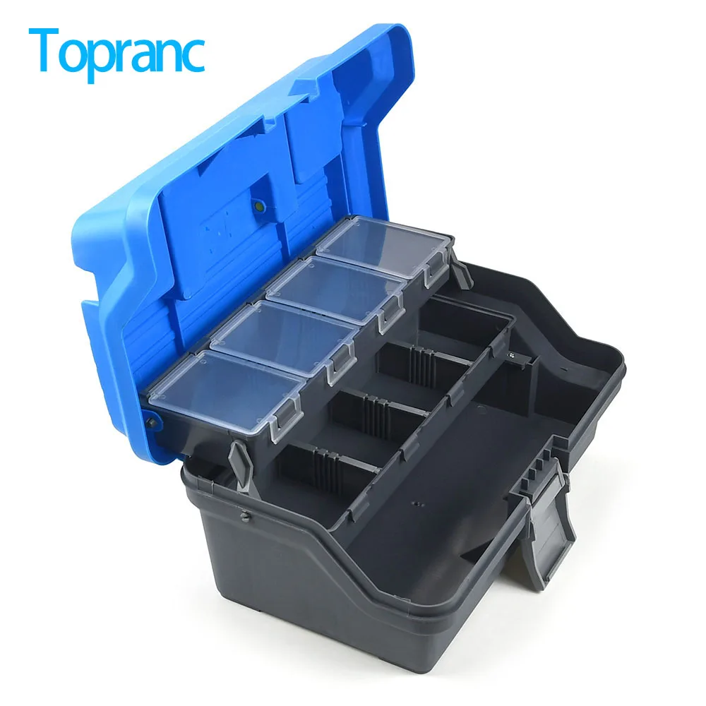 1pc Multi Layer Fishing Gear Storage Box Handheld Plastic Toolbox with Transparent Compartments for Storing Fishing Accessories