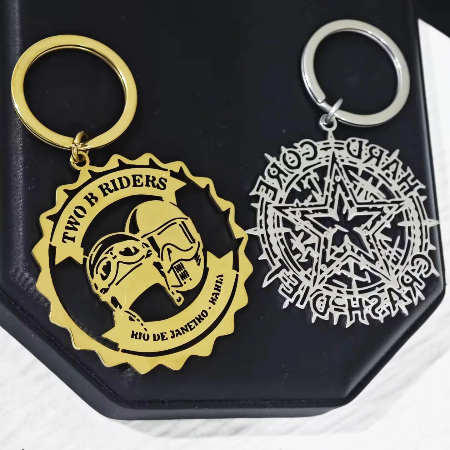 Custom Photo Logo Keychain Customized Items Jewelry Stainless Steel Key Holder Accessories Personalized Birthday Father Day Gift