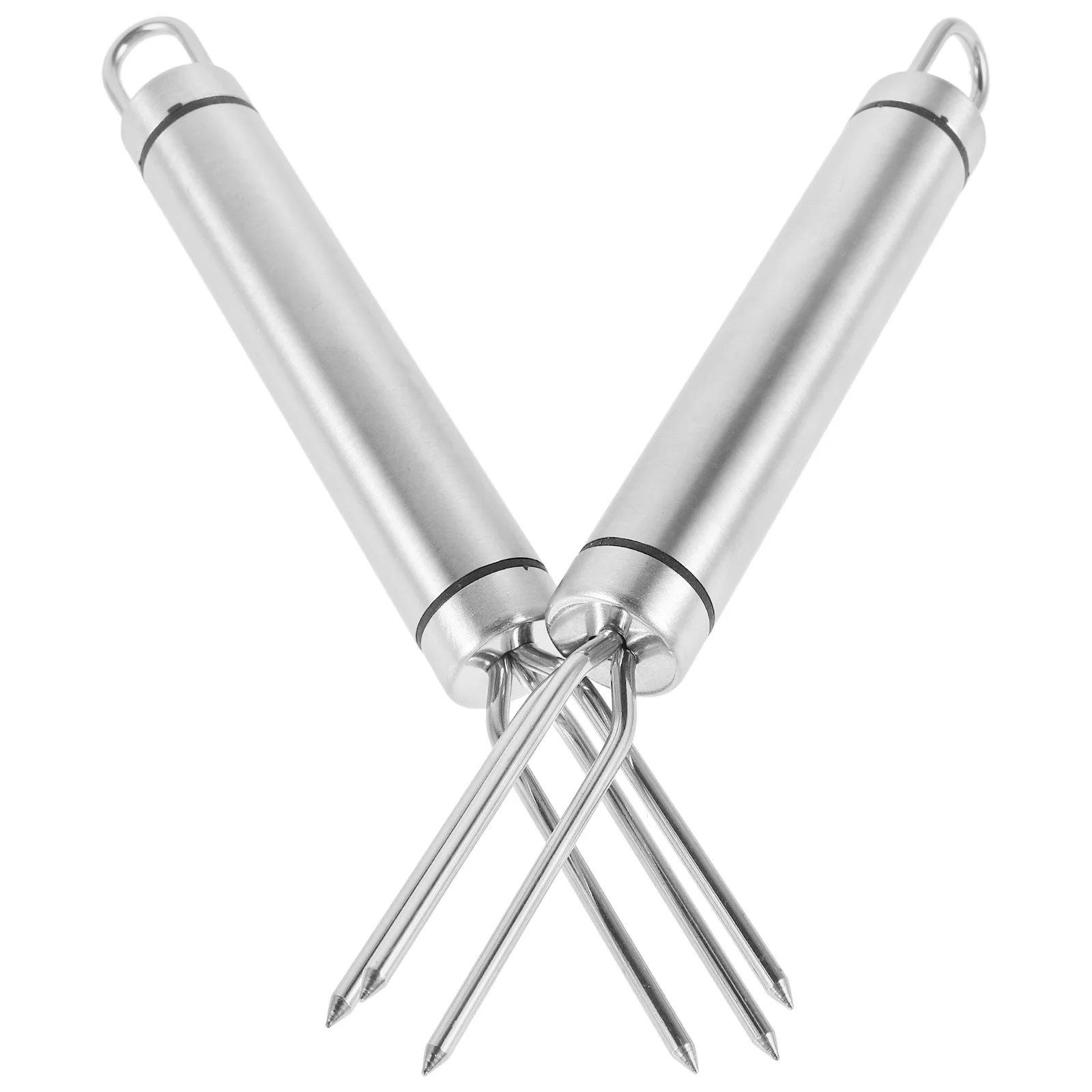 

2Pcs Exquisite Design Corn Holders Stainless Steel Bbq Forks Reusable for Grilling Outdoor Picnic Corn Holders
