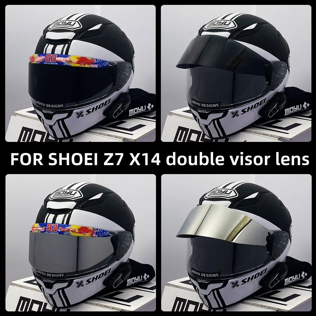 Helmet Double Visor for Shoei Z-8 X-15 X-14 Z-7 RF-1400 X-Fifteen, Full Face Anti-scratch Wind Shield Lens