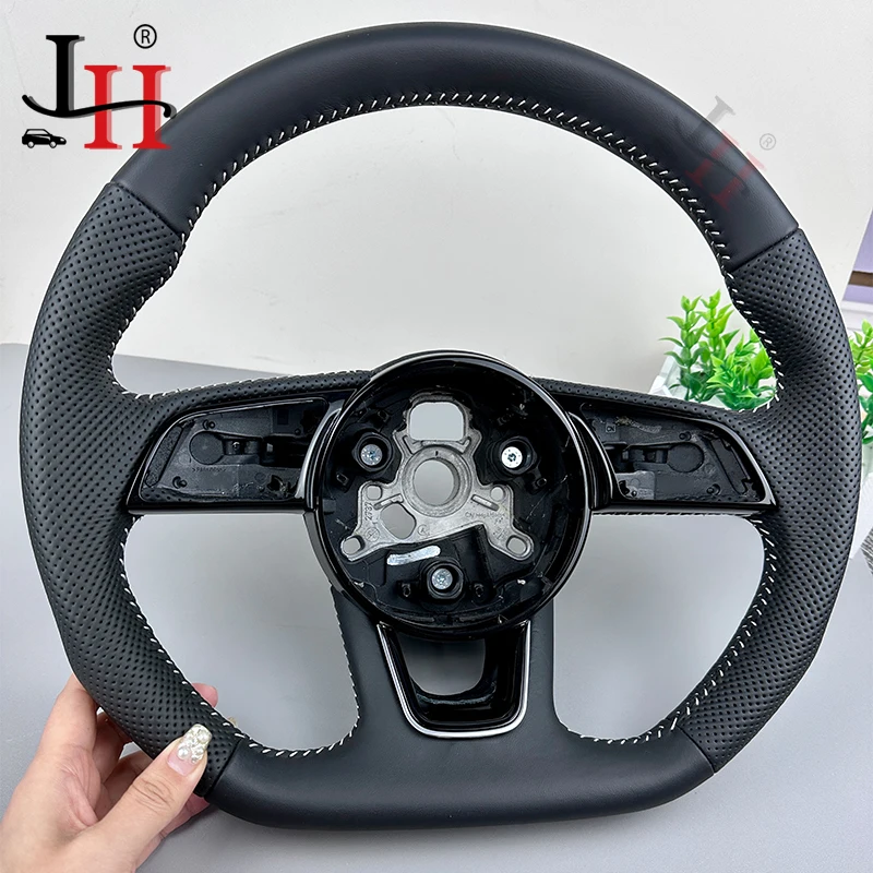 

For Audi A3 A4 A5 S3 S4 S5 2017-2022 Full Perforated Semi Perforated Steering Wheel Leather Flat-bottom Steering Wheel Sports