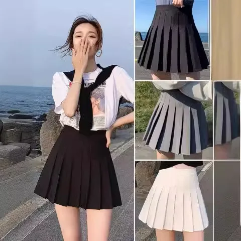 JK Uniform Skirt with Pants and Zipper and Buttons, Versatile Short Skirt, Hot Spring and Summer, 2024