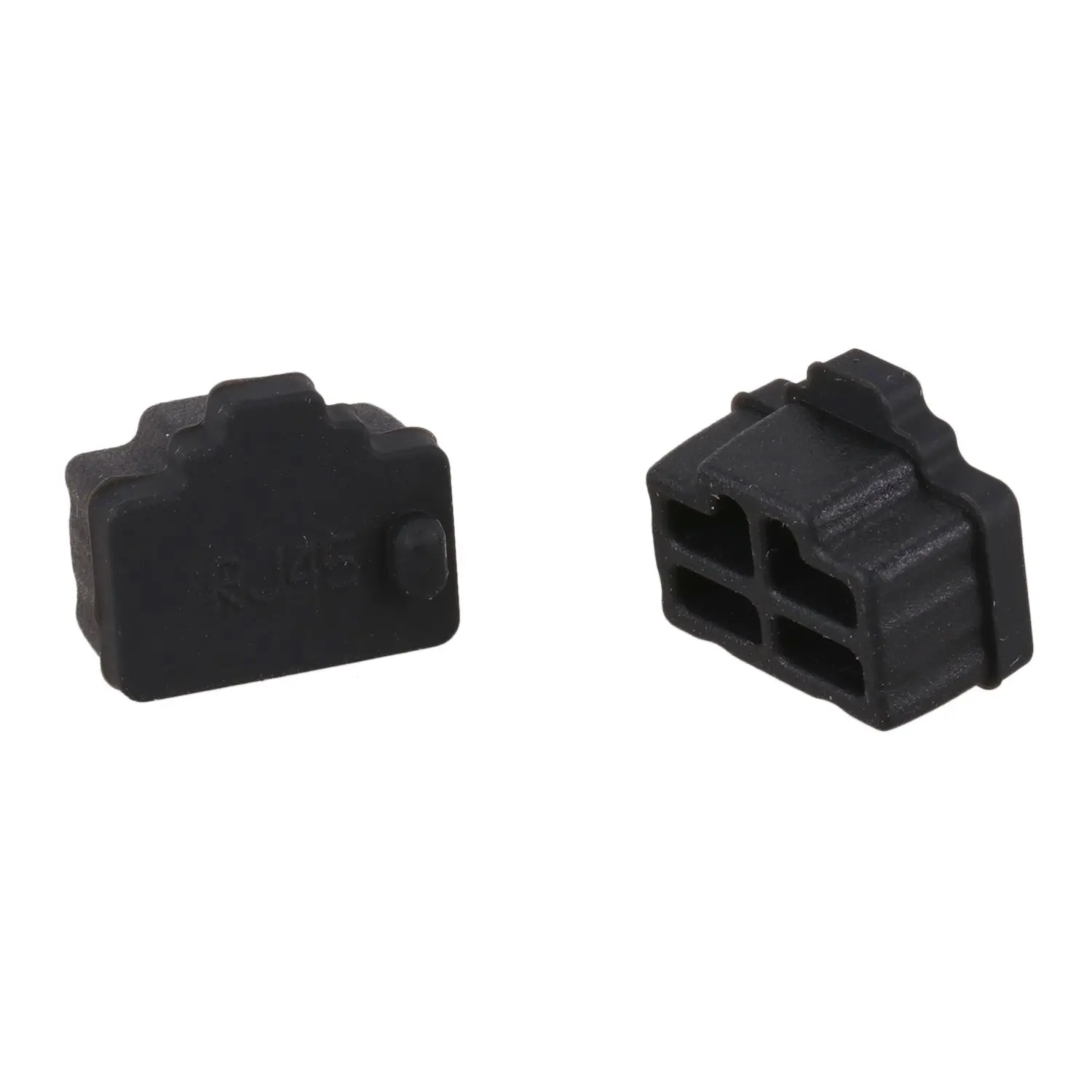 Ethernet Hub Port RJ45 Anti Dust Cover Cap Protector Plug 10Pcs Black HOT