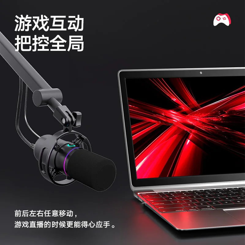 WM8 dynamic microphone XLR with 48V sound card recording dubbing singing device USB computer Game LIVE microphone