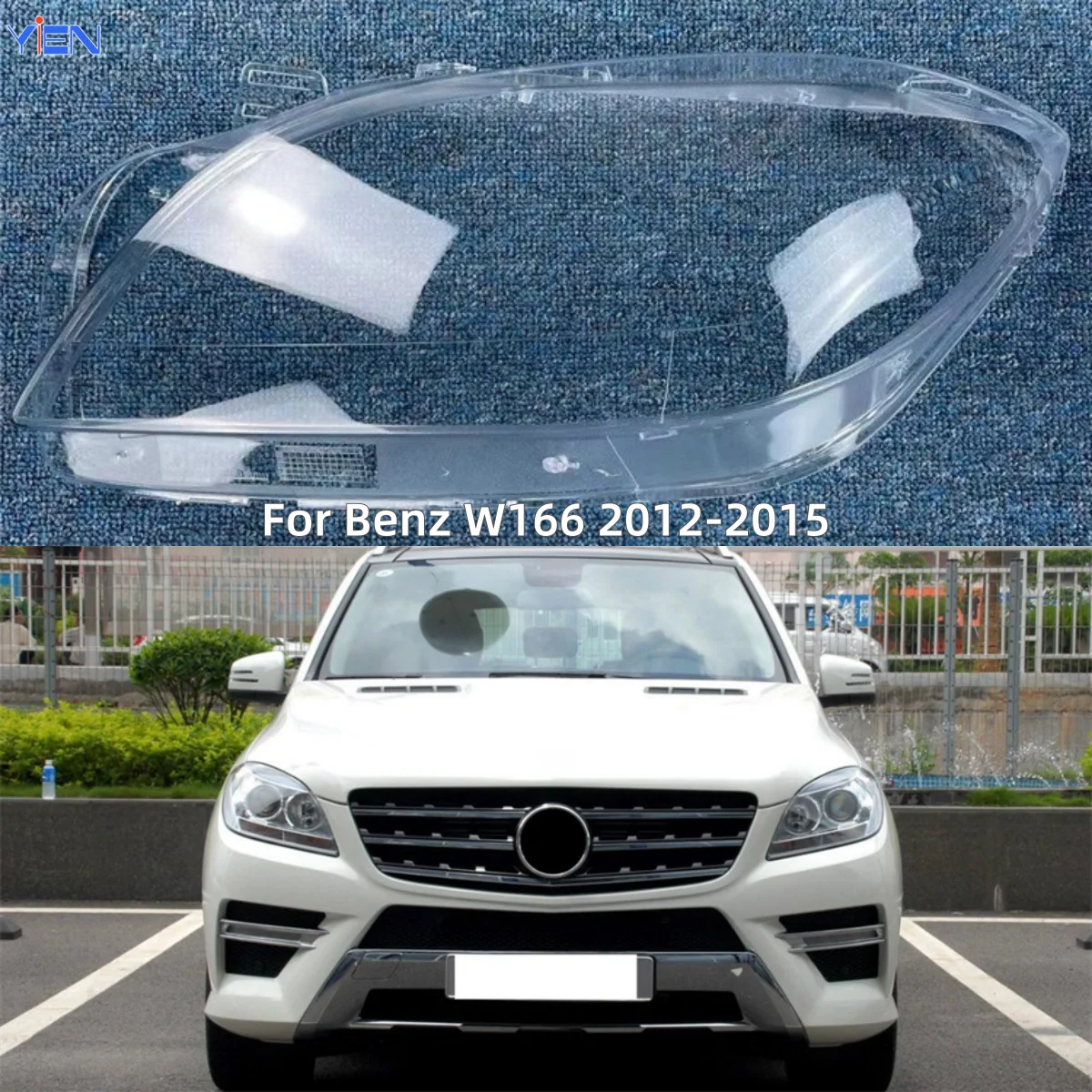 For Mercedes Benz W166 ML300 ML350 ML400 ML450 ML500 2012 2013 2014 2015 Car Decorations Accessories Headlights Lights Glass