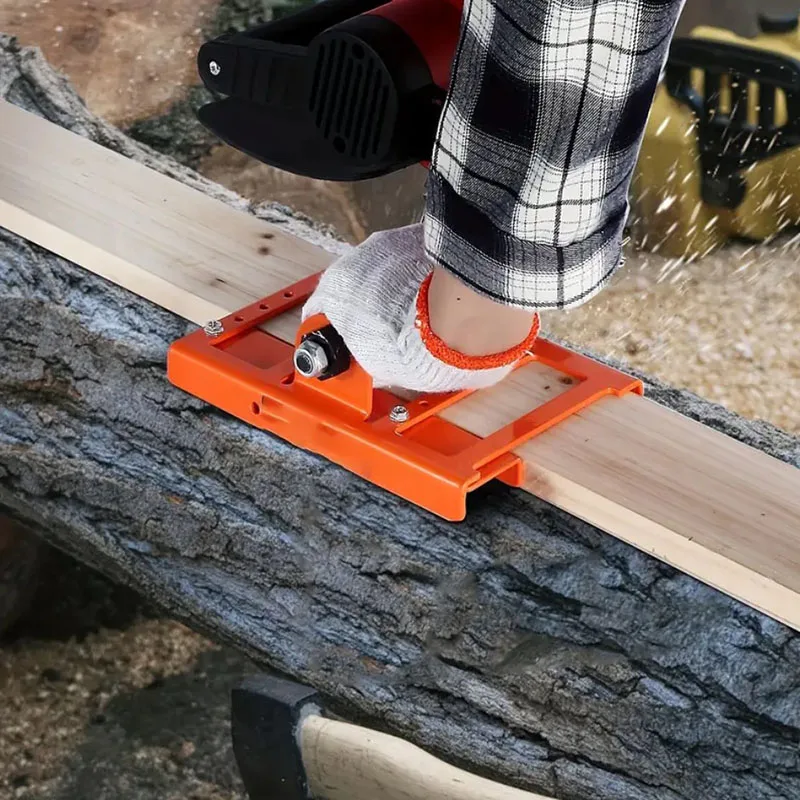 Image 3: Guide de coupe de bois vertical avec largeur de coupe de 2 à 6 pouces, fixation de scie à chaîne portable en fonte, support de tronçonneuse