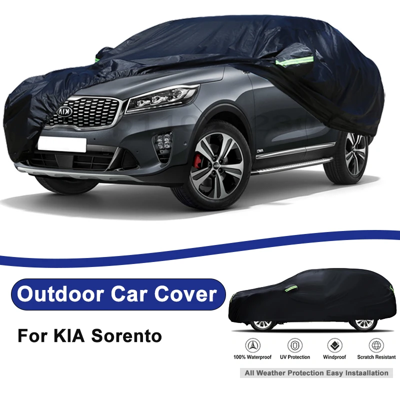 Outdoor Full Car Cover For KIA Sorento with Reflective Strips Waterproof Snowproof Dustproof UV Protection Auto Accessory