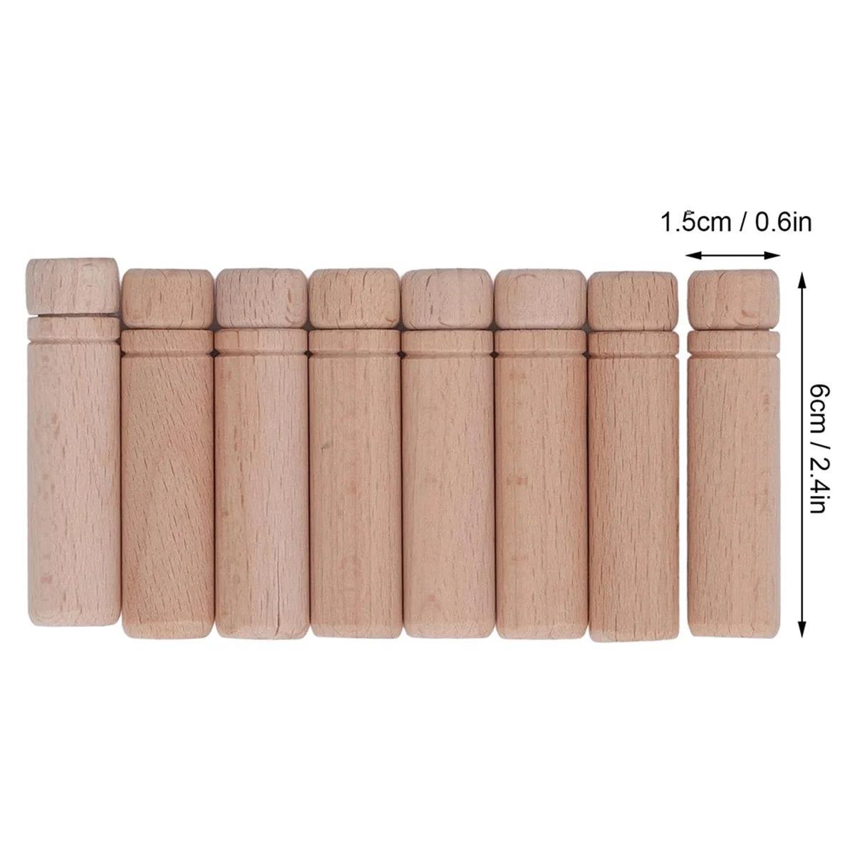 8Pcs Wooden Needle Case, Portable Sewing Needle Holders with 3 Stickers for Sewing Supplies Storage