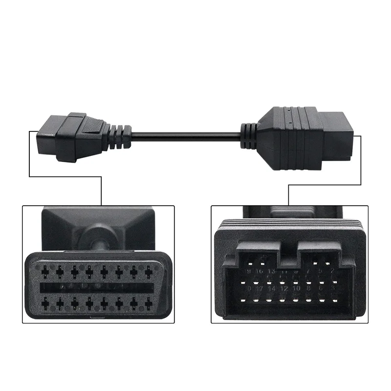 Suitable for KIA 20 PIN To 16 PIN Adapter OBD2 Female Connector Cables Code Reader Diagnostic Adapter Cable Tool