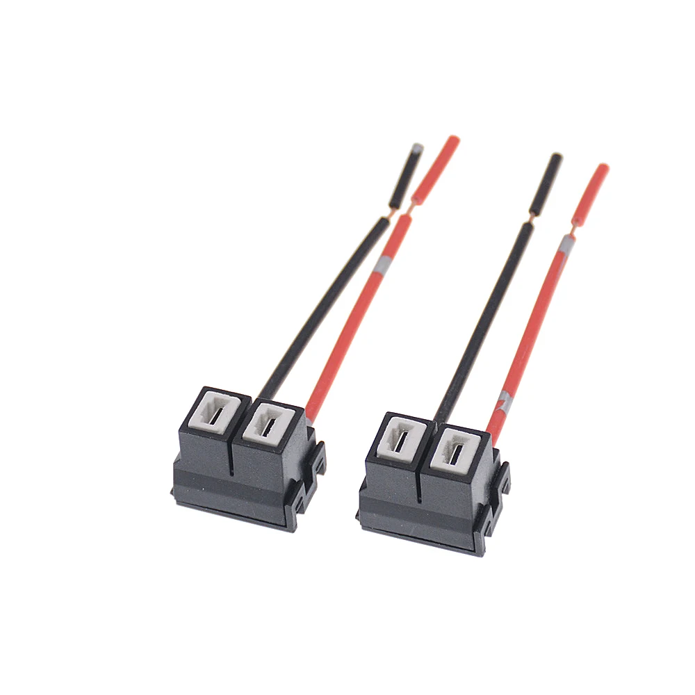 2Pcs H7 Connector Female Ceramic Sockets Auto Car Bulb Sockets Connectors Lamp Copper Wire Double Hole Pplug Adaptor With Wire