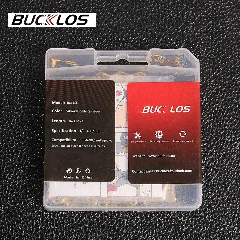 BUCKLOS 10 فولت 11 فولت سلسلة دراجات 8/9/10/11/12 سرعة L/EL/SL سلسلة ل شيمانو 116/126 ربط سلسلة الدراجة الفضة/الذهبية الجبلية الحالية