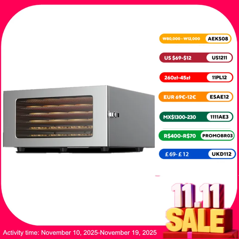 

6-Layer Large-Capacity Domestic Food Dehydrator Energy-Saving And Efficient Suitable For Drying Fruits Vegetables And Meat