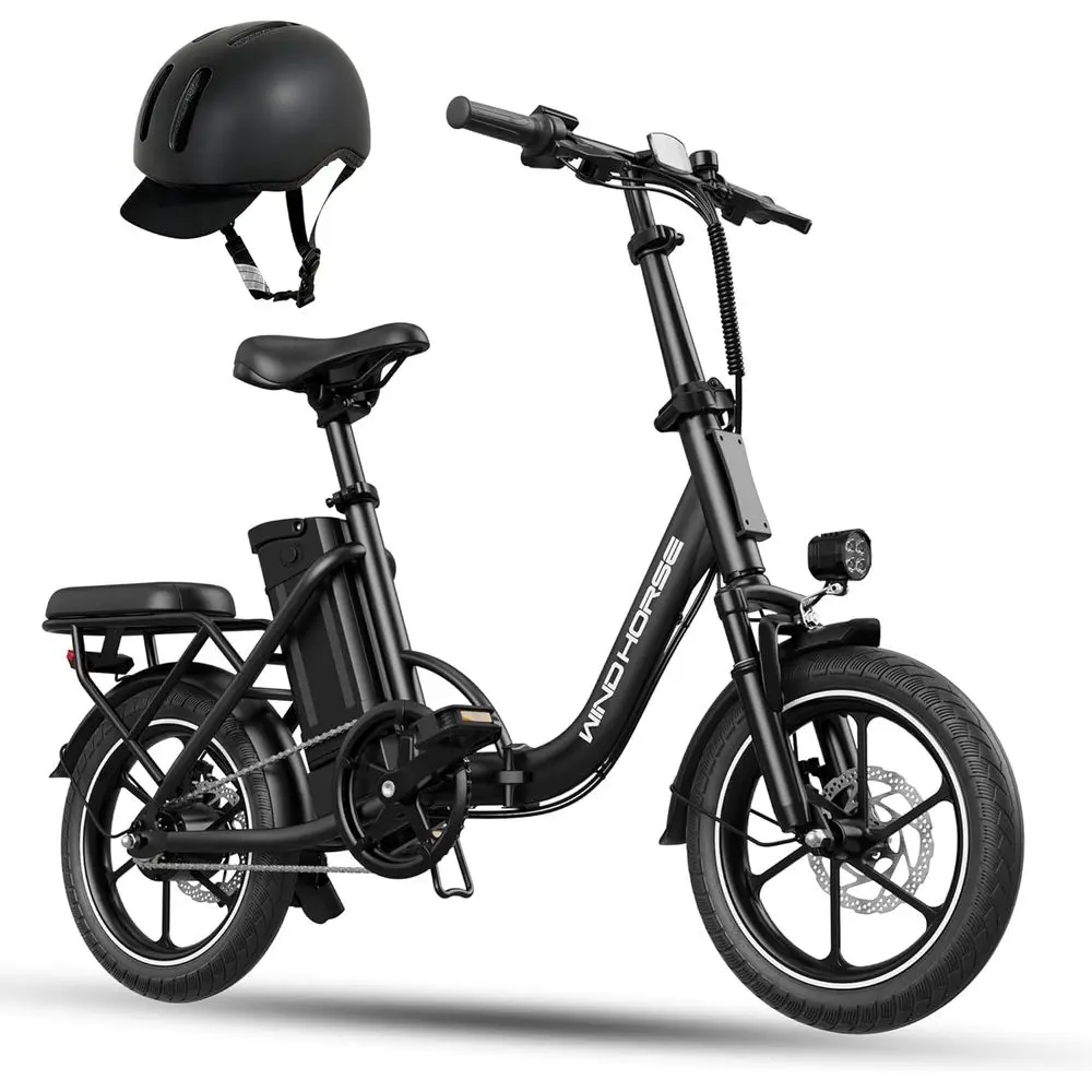 

16" olding Electric Bike or Adults, 630W Peak Motor, 20MPH, 19–35 Miles Pedal Assist Range, LCD Display, Dual Disc Brakes, Remov