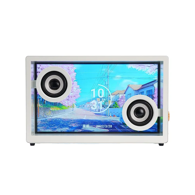 floating lyrics subtitles transparent visualization Blue tooth display magnetic home audio Lyrical Speaker Box with font barrage