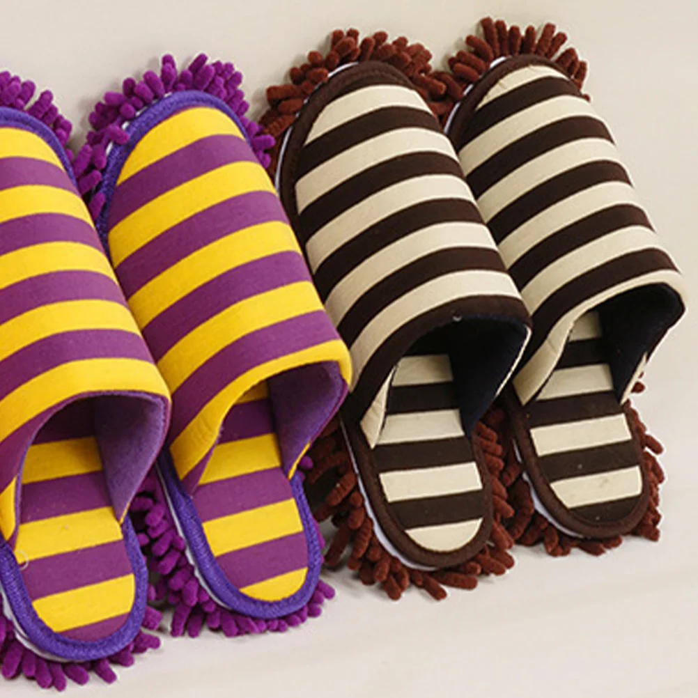 

1Pair Cleaning Mop Shoe Covers Non-Abrasive Microfiber Slippers for Wood Ceramic Tile Vinyl Floors Anti-Skid Wear-Resistant Lazy