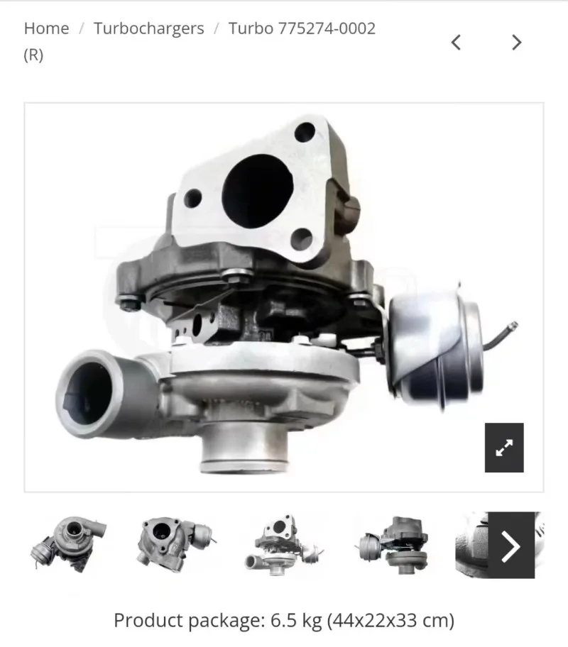 เทอร์โบชาร์จเจอร์คุณภาพสูงสำหรับ KIA 28201-2A701 หมายเลขอะไหล่แท้ 775274-0002