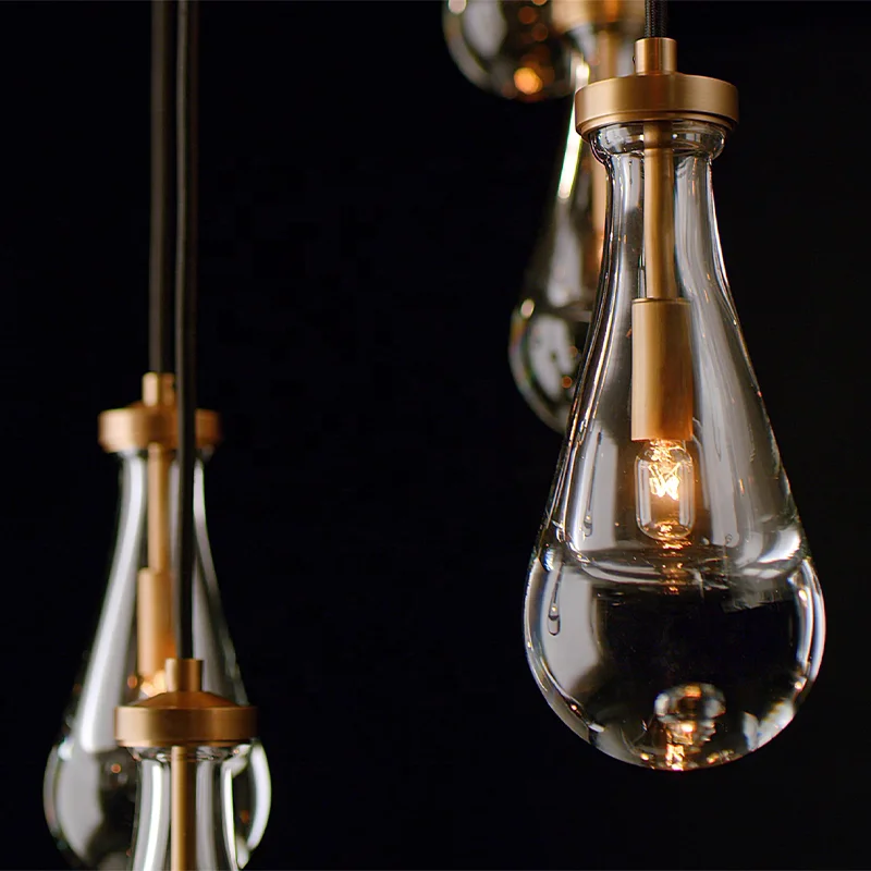 Chandelier Ceiling Light Rain Outdoor Pendant Glass Chandelier for Dining Room Living Room Luxury Lighting Decoration Home