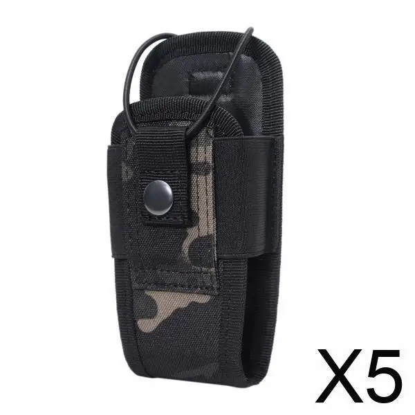 

5xMolle Radio Walkie Talkie Holder Bag Magazine Pouch Holster Case Black camo