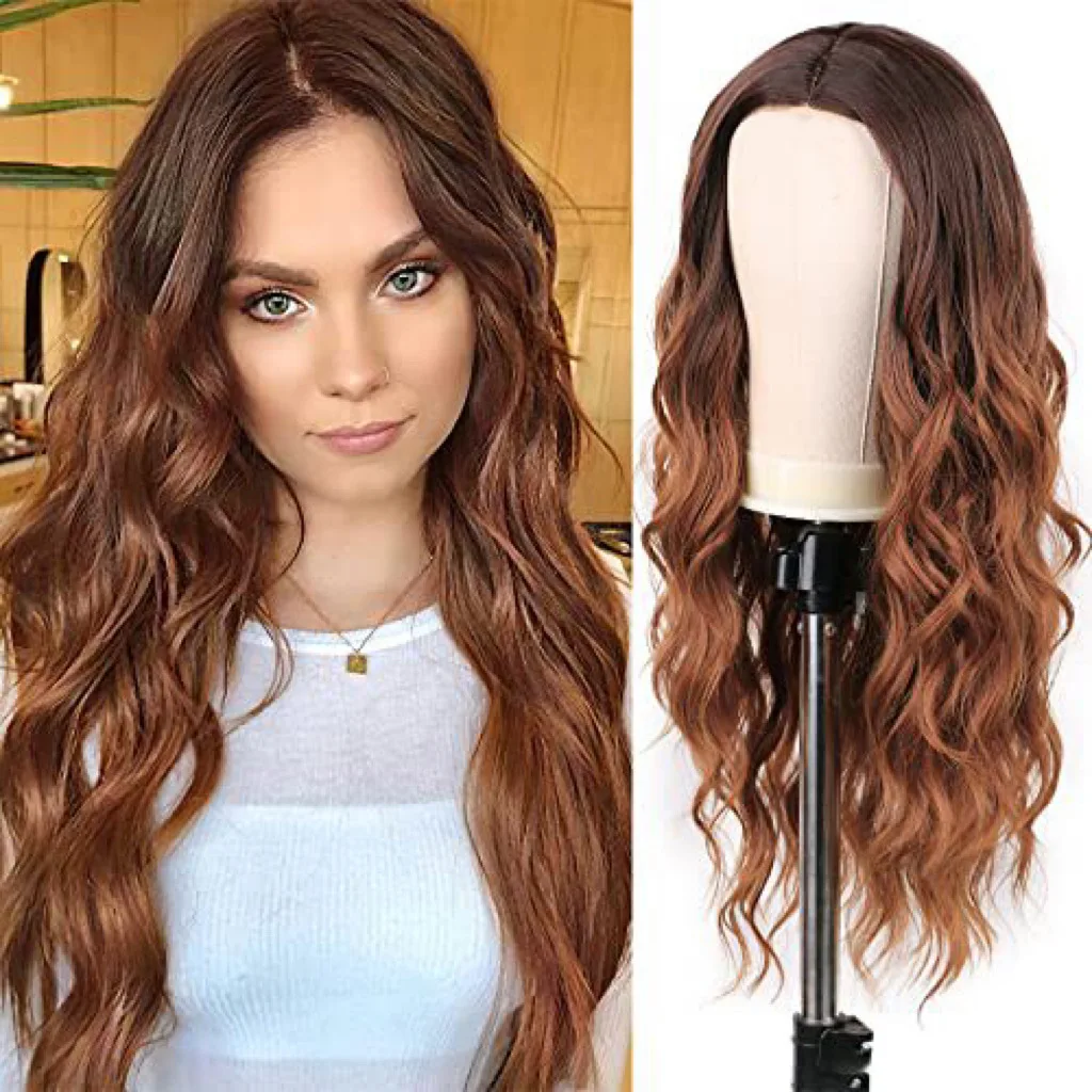 

Popular long curly hair wig fashion trend women medium water ripple long curly hair