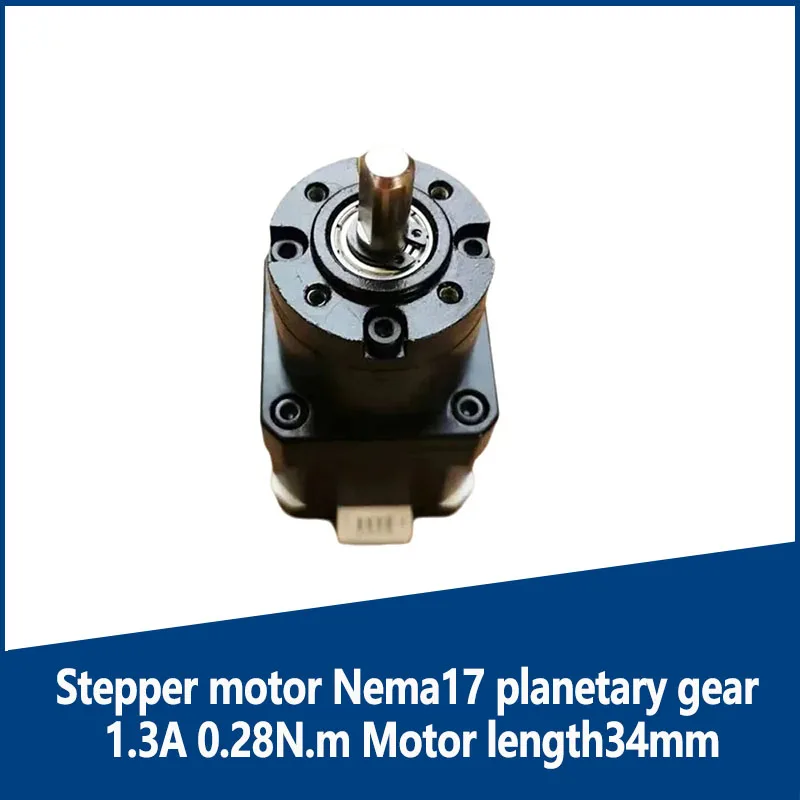 

Speed ratio 3.71:1 5.18:1 14:1 19:1 27:1 50:1 71:1 100:1 139:1 Stepper motor Nema17 planetary gear 1.3A 0.28N.m Motor length34mm
