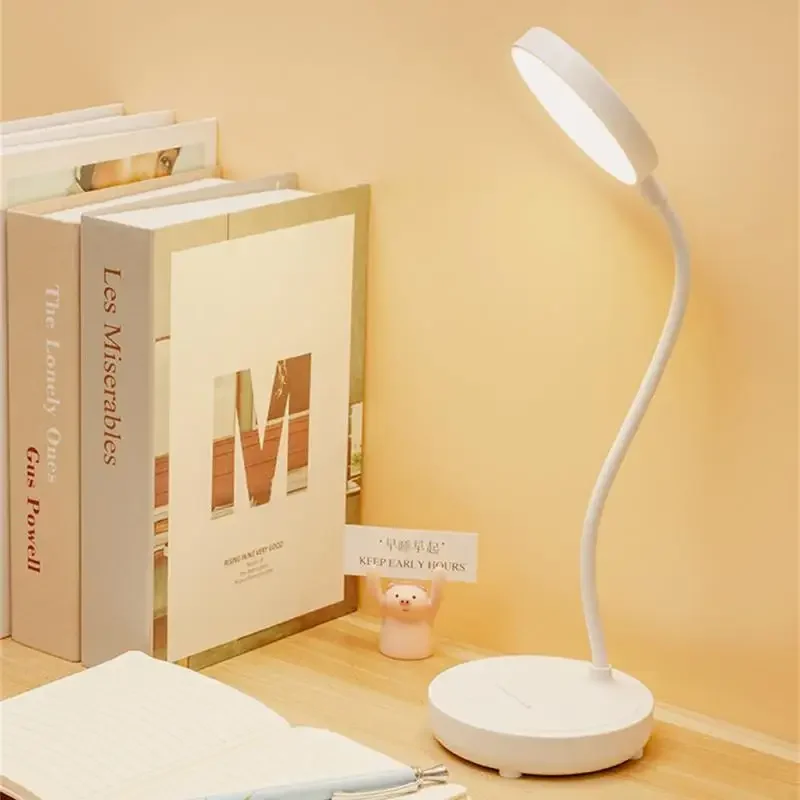 Portable Dimmable Table Lamp USB Plug Battery Powered Desk Lamp Bedroom Reading Night Light Eye Protection  Bedside Lamp