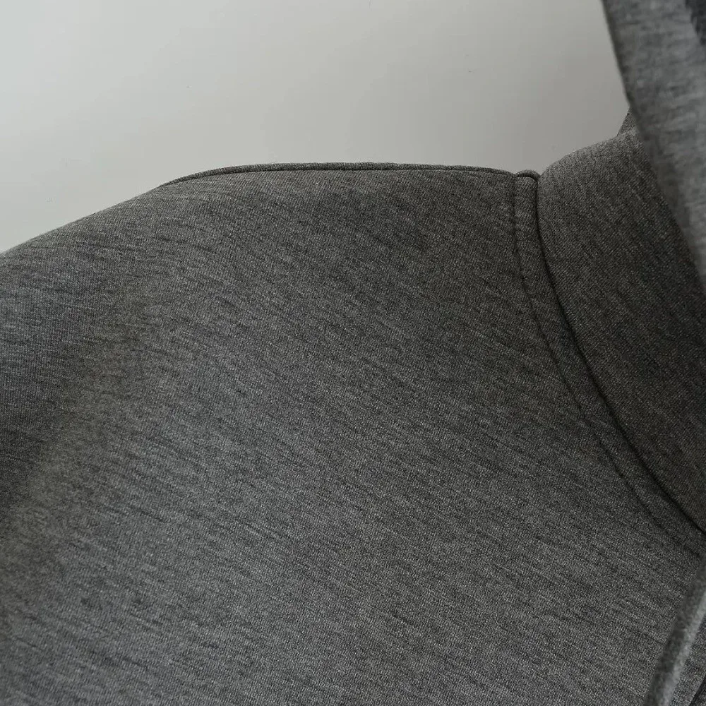 Einfacher, lockerer Oversize-Hoodie, Sweatshirt, einfarbiger Mantel, Streetwear, Hoodie mit Reißverschluss, schicke Kapuzenjacke, lässig – Detail 12