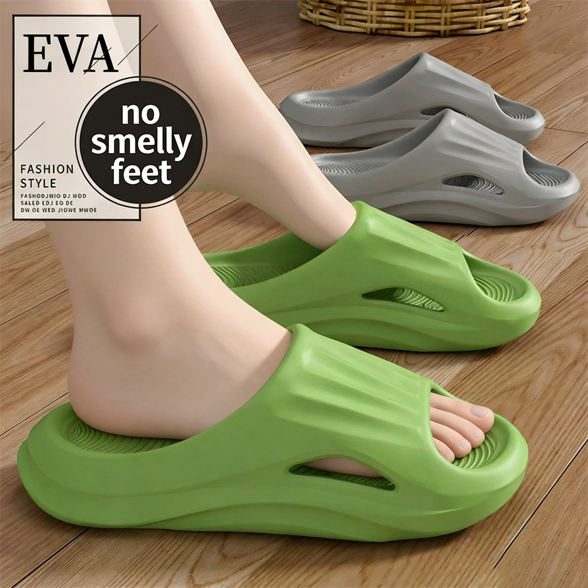 Summer New Men's Soft Thick Soled Slippers for Home Bathroom Wearing EVA Non Slip Slippers Couple Parent-child Cool Slippers