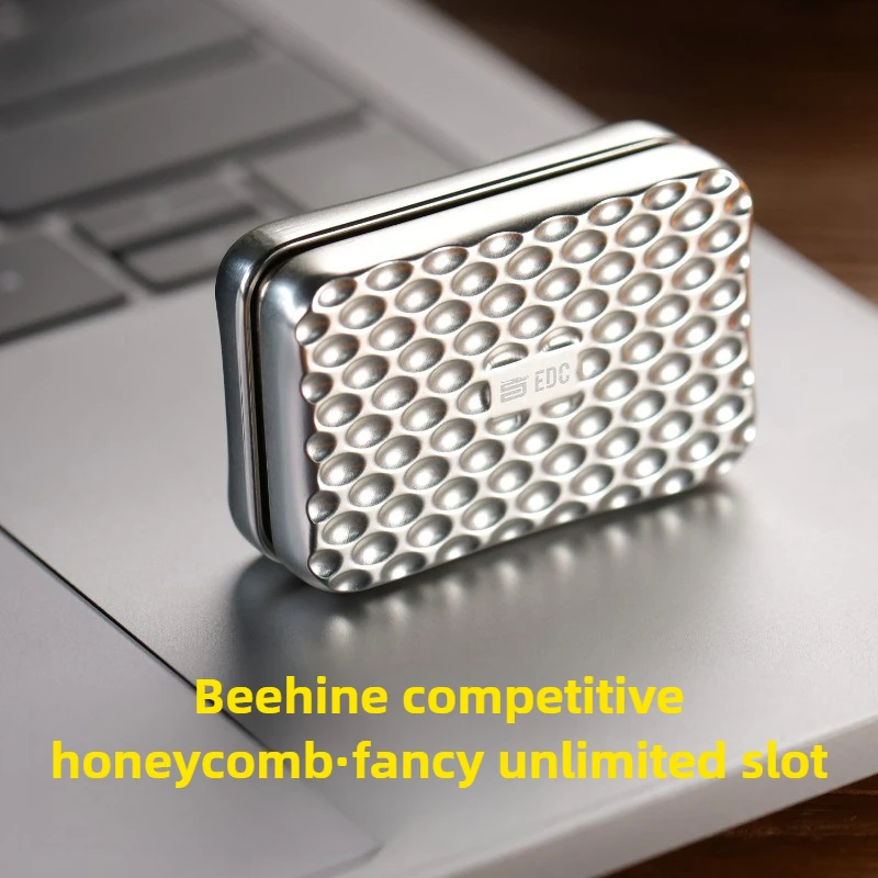 ADJUDICATION EDC Honeycomb Ilimitado Mecánico Metal Magnético Fingertip Push Card Juguete de descompresión