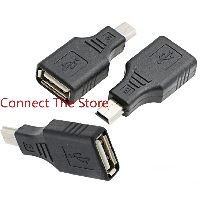 

5 шт. адаптер Mini USB к розетке автомобильный U диск MP3 OTG T-порт медь