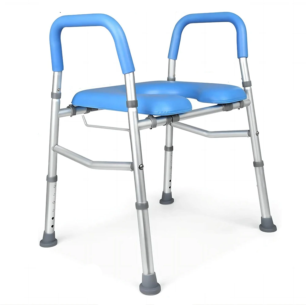 Customized Factory Stand Up Toilet Seat Safety Support Frame Raised Toilet Seat with Handles for Elderly and Disabled