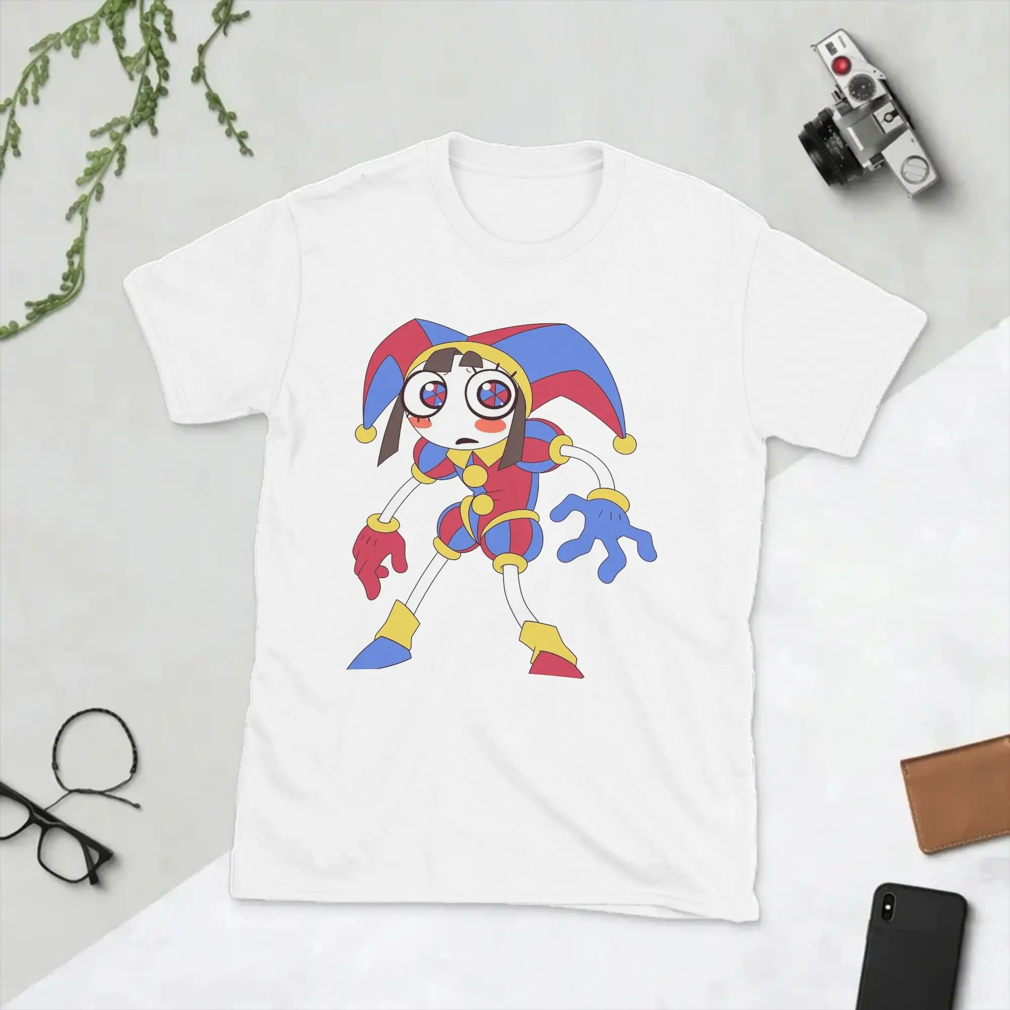 Cartoon Digitals Circus Pomni T Shirts Men's  Pure Cotton Novelty T-Shirts O Neck  Tees Short Sleeve Tops Summer