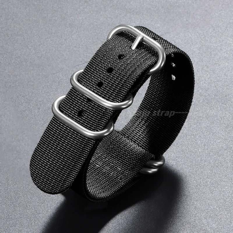 Nylon Ribbed Watch Strap Men's Military Sports Watchband for Seiko for Omega Braid Wristband Accessories 18mm 20mm 22mm 24mm