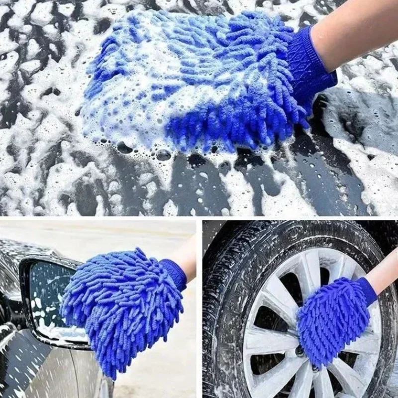 Waterproof  Car Wash Gloves Cleaning Towel Chenille Auto Wipe