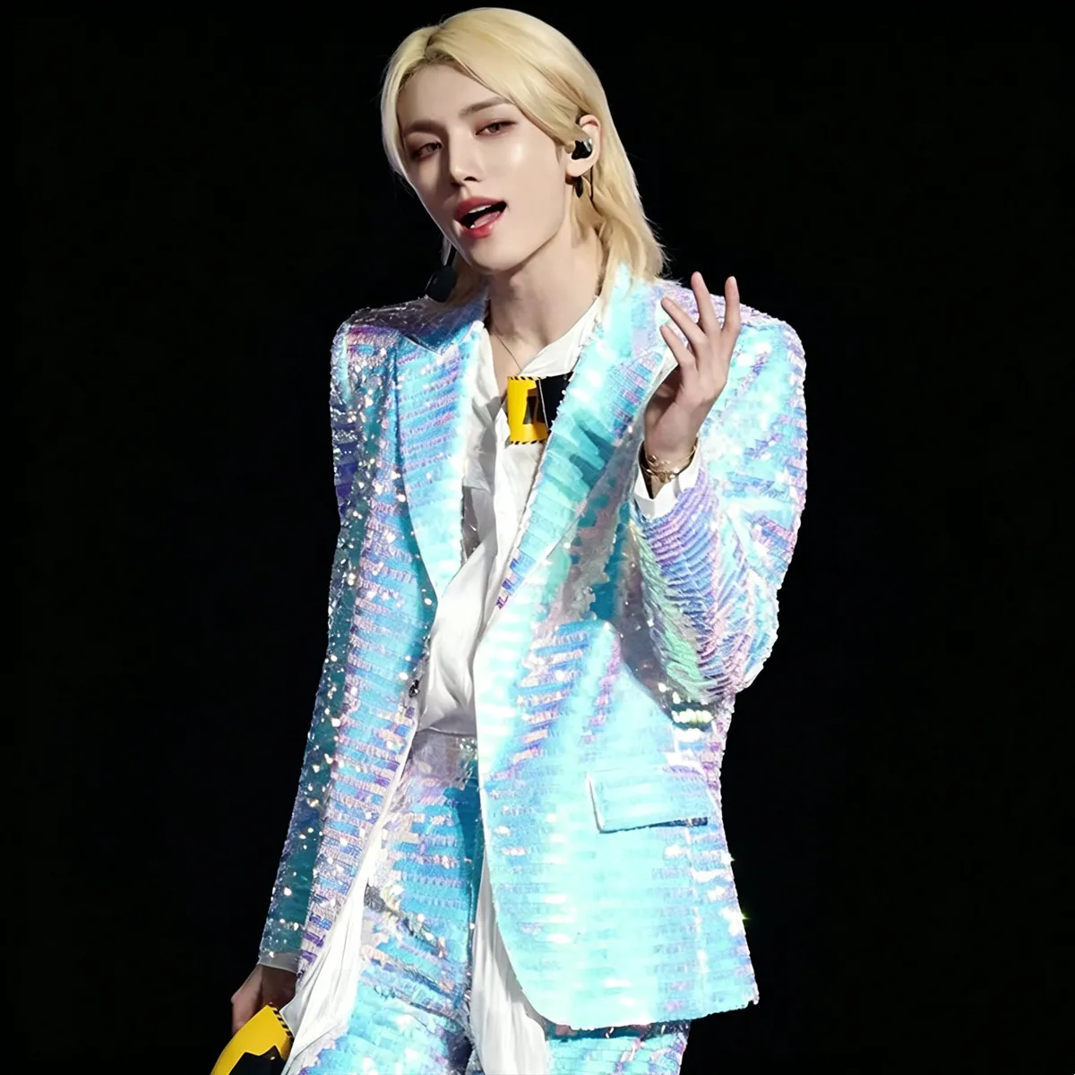 Men's Sequins Suit Bar Nightclub Male Singer Concert Glitter Sequined Blazer Pants 2 Piece Set Party Stage Performance Outfit
