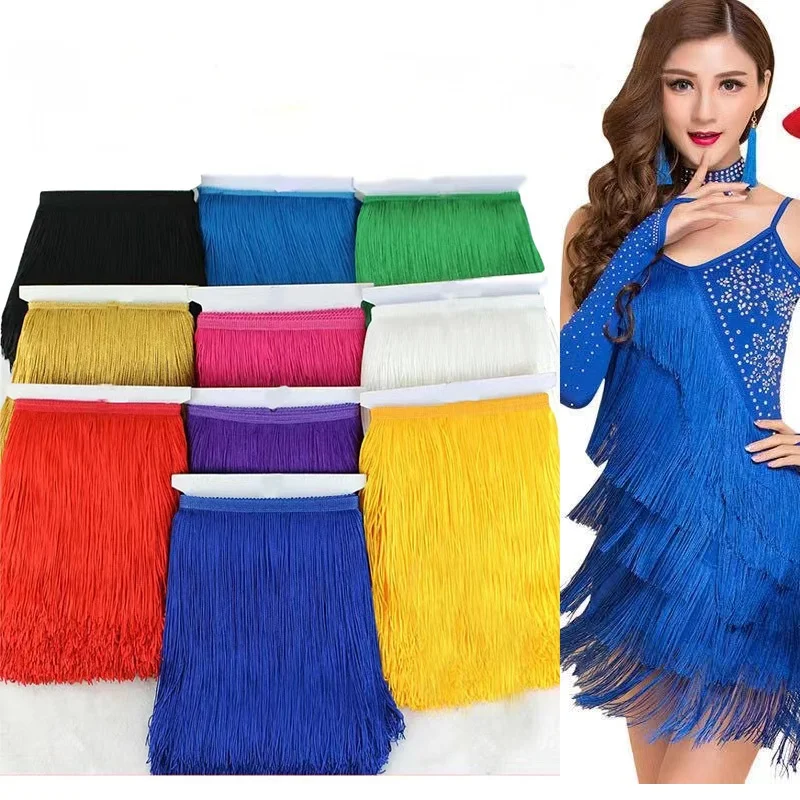 Franges à pampilles de couture en Polyester, 5M, pour robe latine, garniture en dentelle, rideau de vêtement, ruban décoratif, accessoires artisanaux de bricolage