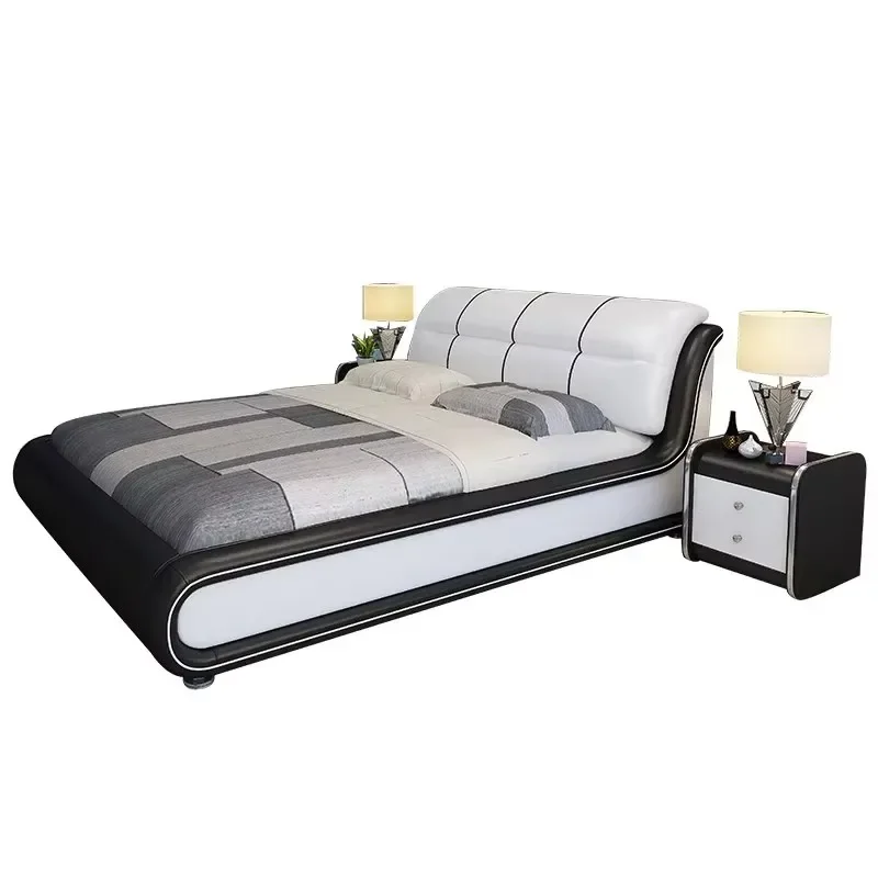 

Luxury kids Queen Double Bed Frame Royal Nordic Wood King Size Bed Frame Modern Sleeping Letti Matrimoniali Bedroom Furniture