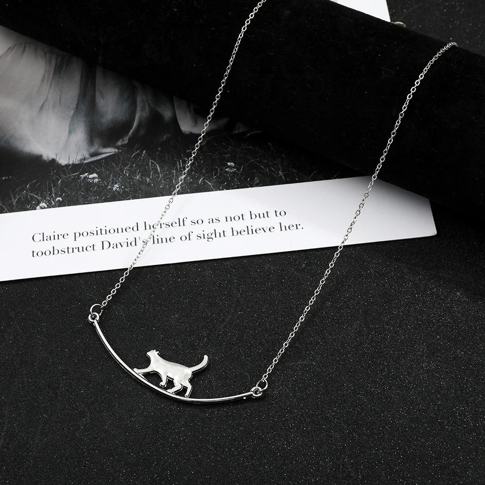 

Playful Acrobat Cat Necklace - Cute Balancing Kitten Pendant Fashion Jewelry Accessory for Women And Men