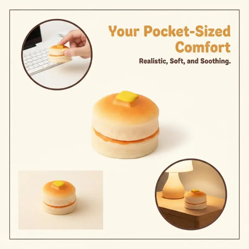 Food Shaped Souffle Pancake Fidget Toy Slow Rising Stress Relief for Halloween Treats Kids Party Favors